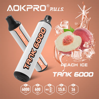 sopro eletrônico descartável da pena 50mg 6000 de Vape do gelo do pêssego 15ml