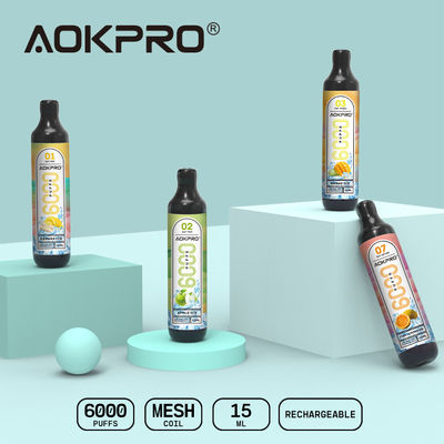 tanque descartável recarregável 15ml Ejuice visível de Secundário-ohm de Vape de 6000 sopros 600mAh
