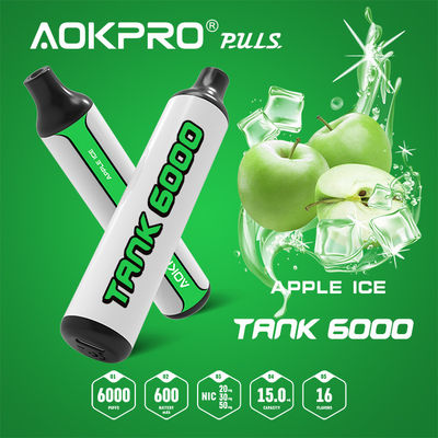 Os sopros descartáveis TYPE-C da pena 6000 de AOKPRO Vape acidificam o sopro de Apple mais 600mAh