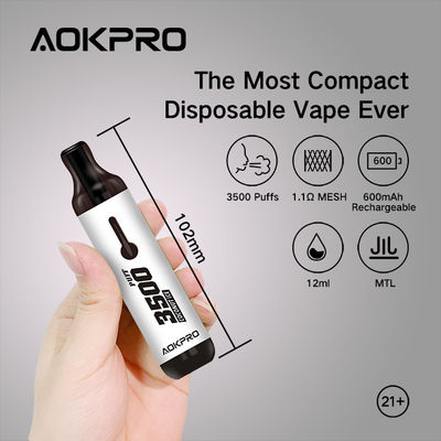 Gelo de coco Vapes descartável Flavored de aço inoxidável Pen Nic Salt 3%