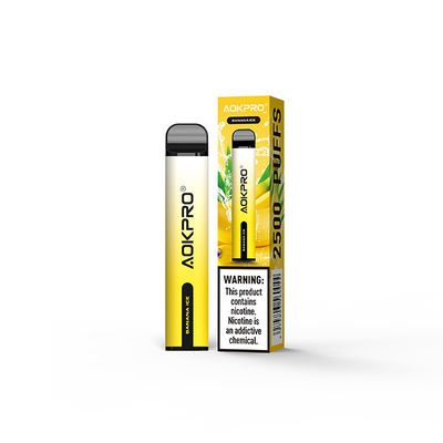 O sabor 850mAh Mesh Coil Disposable 2500 do gelo da banana sopra Vape 2% Nic Salt