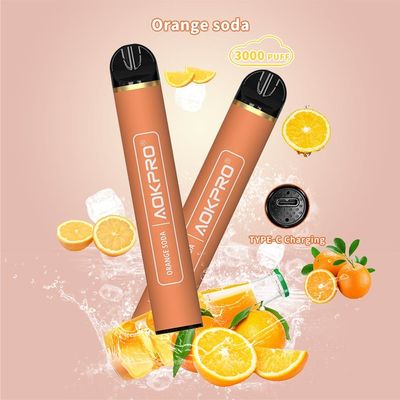 Pena descartável de Vape da nicotina lisa da soda alaranjada 5 da barra do sopro da MTL 3000