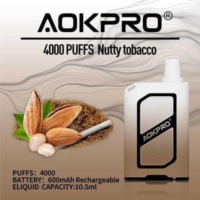 O cigarro de noz Flavored 4000 o sopro Vape descartável 10.5ml Mesh Coil Pod 20mg