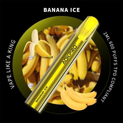 A banana que o gelo inala ativou sopros descartáveis do dispositivo 600 da vagem de Vape