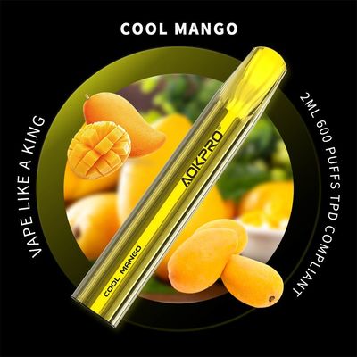 Sopro descartável Vape Pen Non-Rechargeable do dispositivo 600 da vagem da manga fresca
