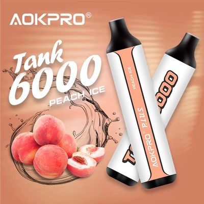 Cigarro descartável do gelo E do pêssego de Vape 15ml 6000 do sopro de aço inoxidável